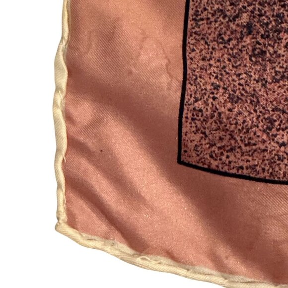 Vintage Tiziano Roma Silk Scarf Bessi Tag Italy Pink Gray Leaves 30in Square - Picture 11 of 16
